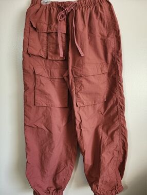 Rust Cargo Pocket Drawstring Joggers